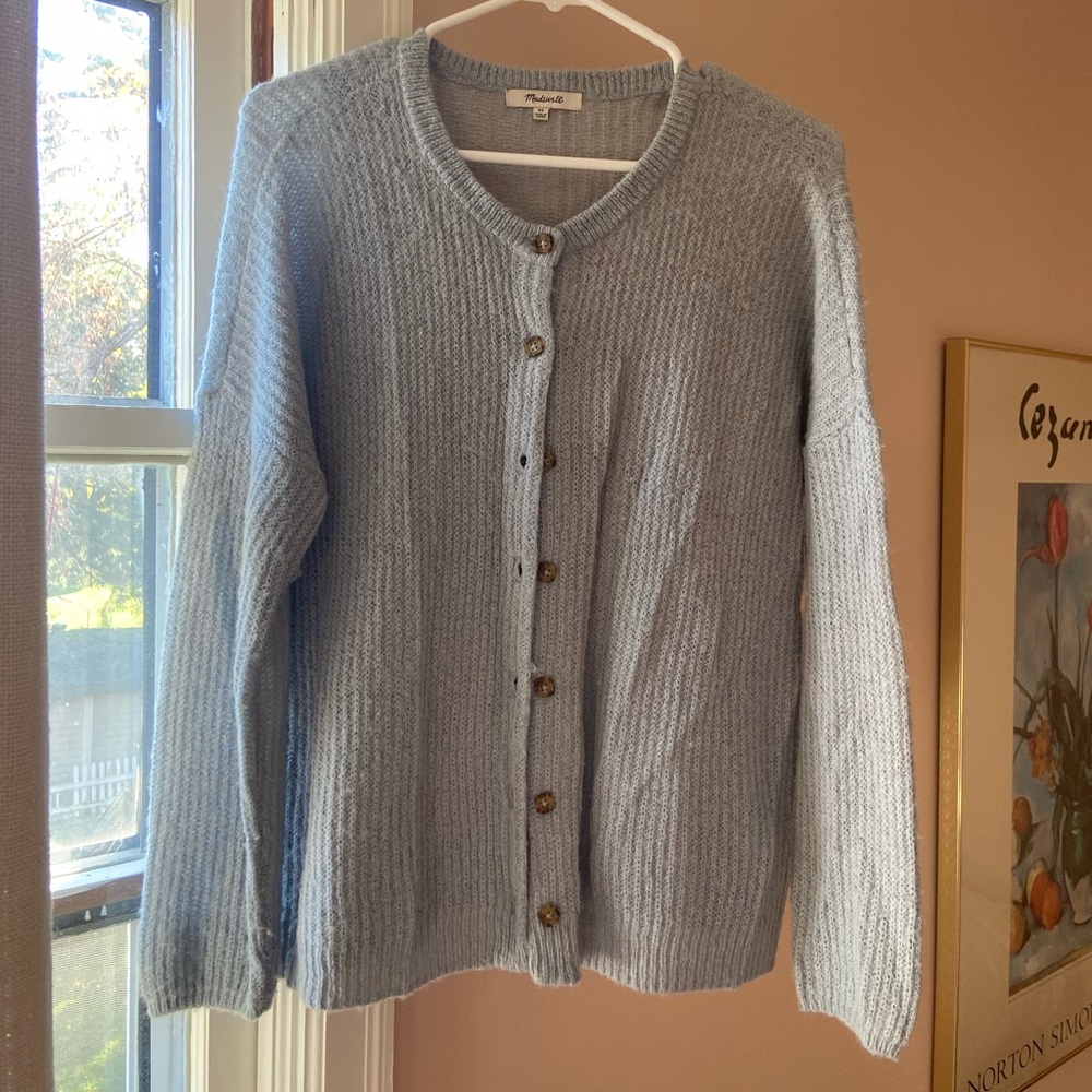 Cozy light blue Madewell cardigan - size S